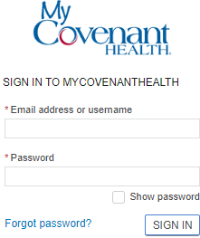 Covenant Health Patient Portal – login.mycovenanthealth.com